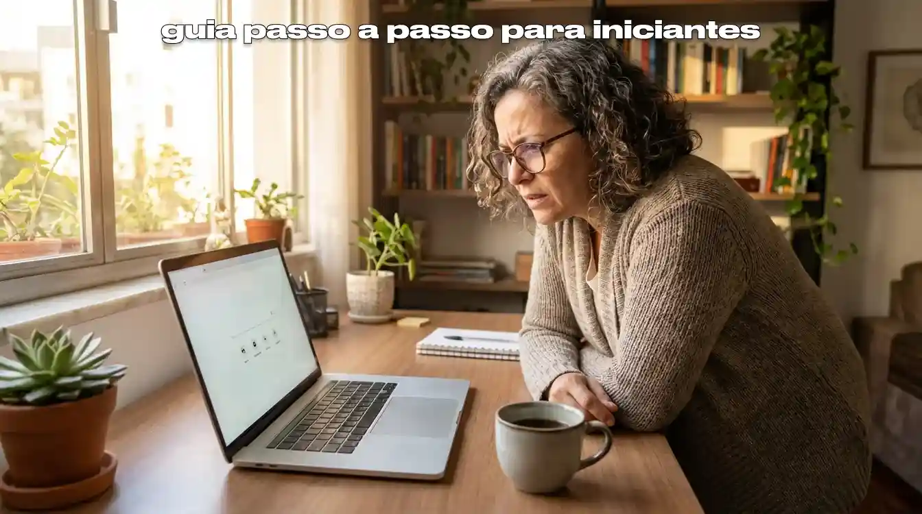 Pessoa iniciante fazendo sua primeira aposta de loteria online no computador