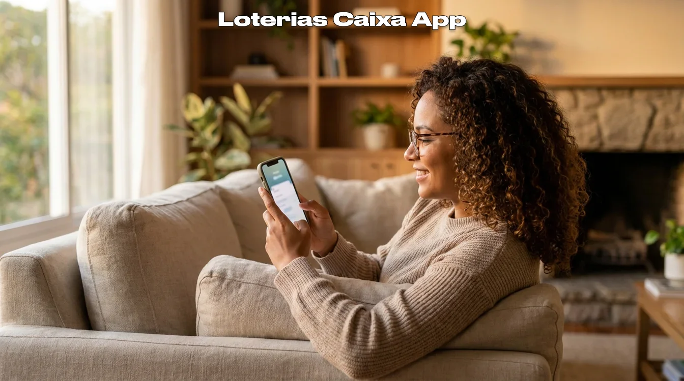 Pessoa usando smartphone para fazer aposta de loteria