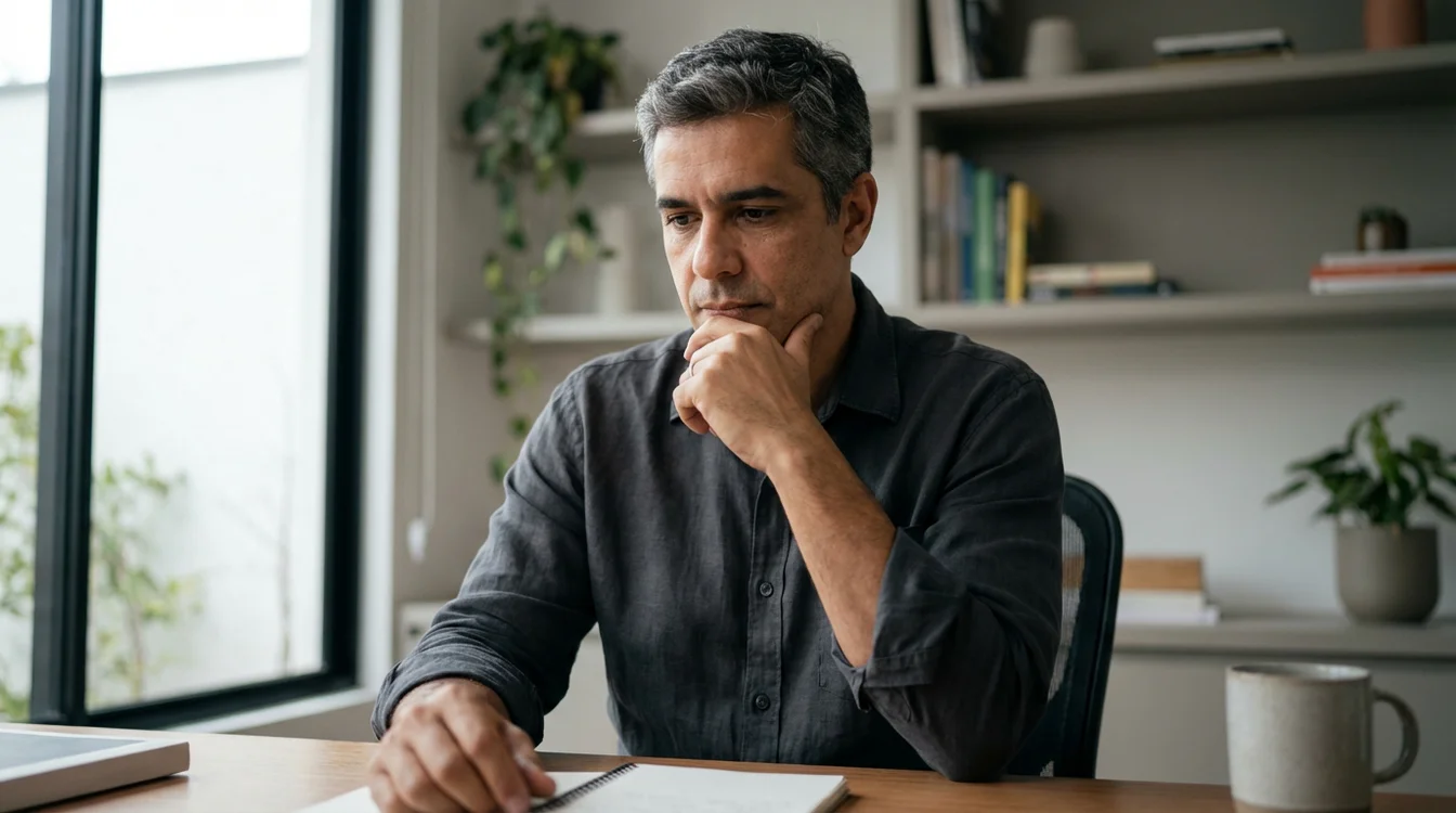 Pessoa equilibrada tomando decisões conscientes sobre apostas