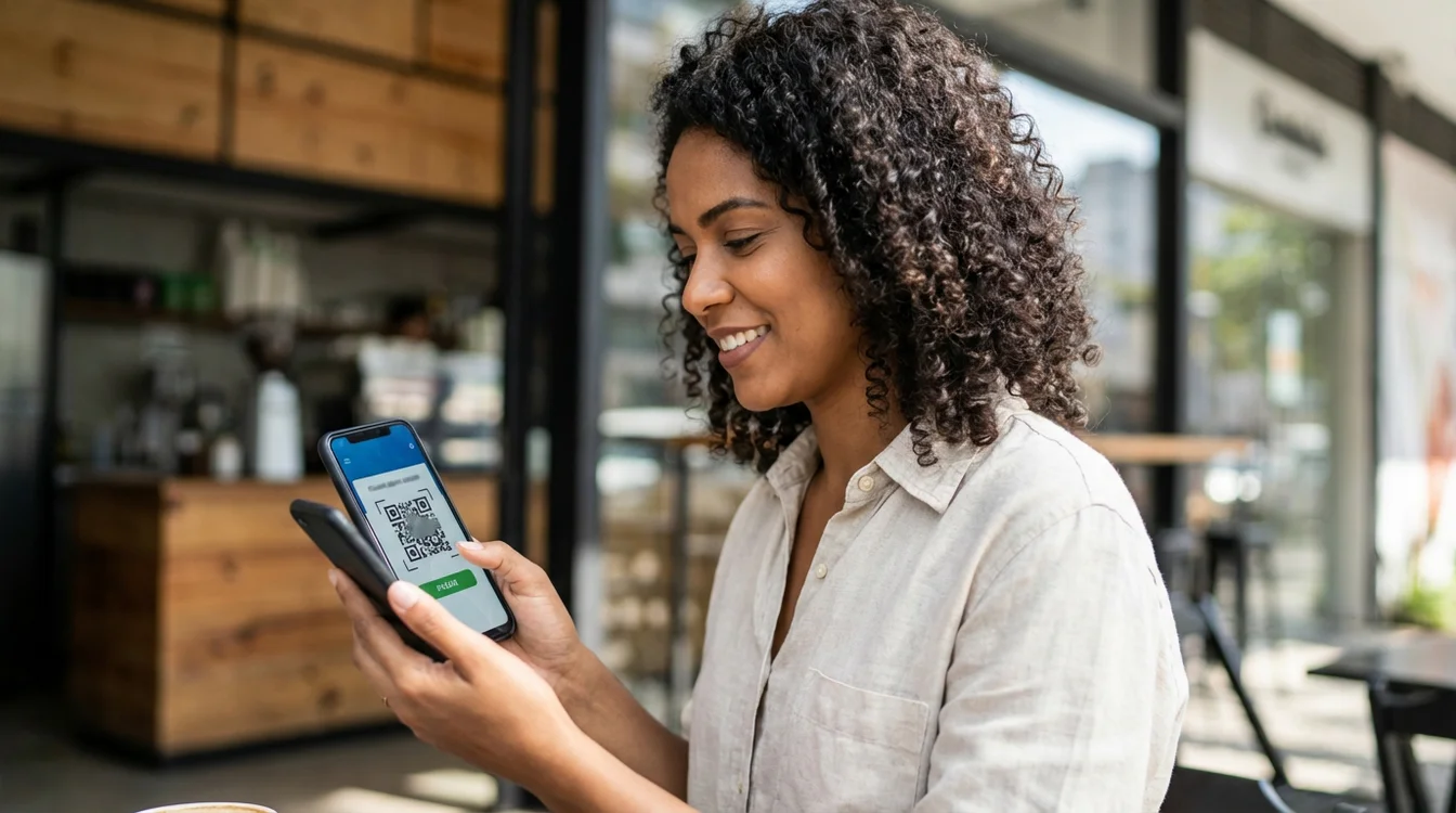 Pessoa realizando pagamento digital pelo smartphone