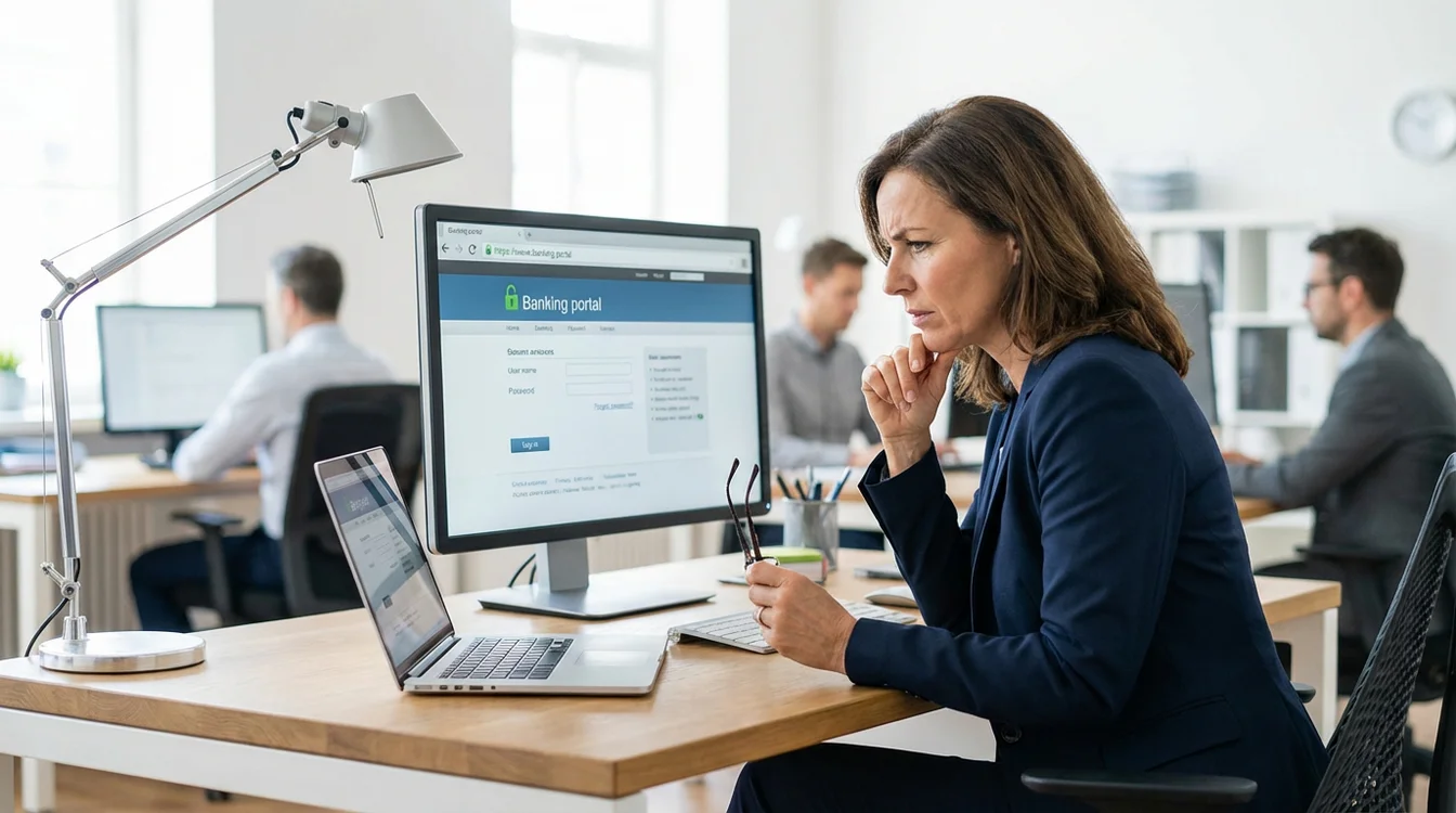 Pessoa verificando segurança de site em computador